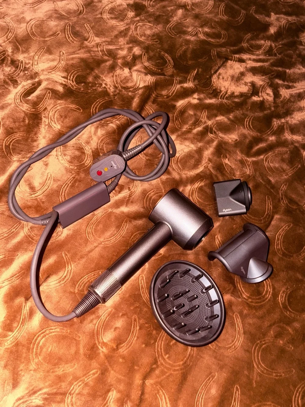 Dyson Supersonic Hair Dryer in Iron/Silver with Attachments